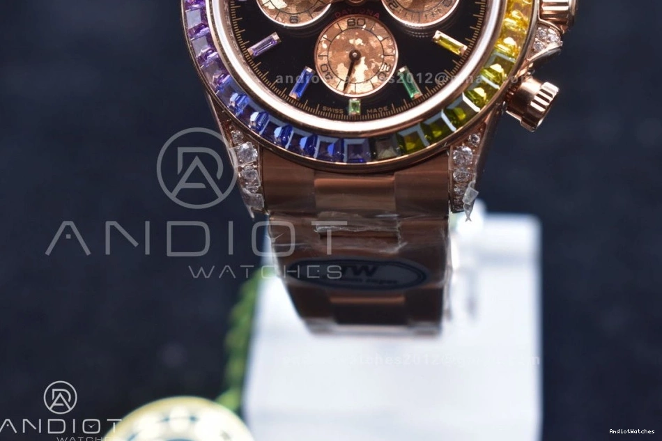 on TWF Edition Bracelet RG 428 Dial Black Crystal Rainbow YG 116595RBOW Best A Daytona Classic 0719